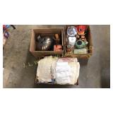 3 boxes doilies, misc goods