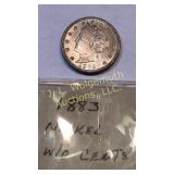 1883 liberty v nickel w/o cents