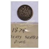 1874 seated liberty dime