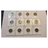 12-1939-40-41-42 Jefferson nickels