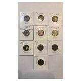 10-1944-45 Jefferson nickels all silver