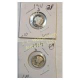 1911-D barber,17-D mercury dimes
