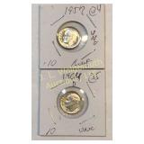 1957,64D Roosevelt dimes