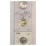1920,42-S,45 mercury dimes lot
