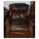 leather recliner and foot stool