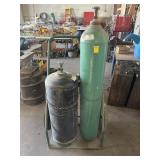 OXYGEN & ACETYLENE TANKS W/CART