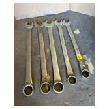 5 LARGE WILLIAMS END WRENCHES