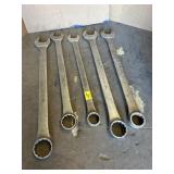 5 LARGE WILLIAMS END WRENCHES
