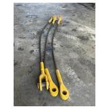 3 WIRE ROPE SLINGS W/CLEVIS STYLE HARDWARE