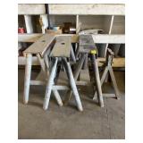 3 METAL SAW HORSES & JACK STAND