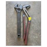 18' CRESCENT WRENCH & VERY LARGE CHANNEL LOCKS