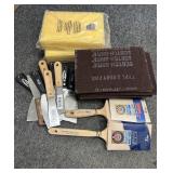 SCRAPERS, PAINT BRUSHES AND MISC ITEMS