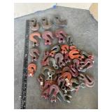 LARGE LOT OF VARIOUS SIZE CLEVIS GRAB HOOKS
