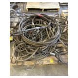 PALLET FULL OF MISC DIAMETER WIRE ROPE & SLINGS