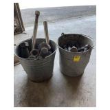 2 BUCKETS OF VERY LARGE INDUSTRIAL BOLTS