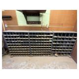 3 METAL ORGANIZERS FULL OF NUTS, BOLTS & WASHERS