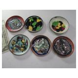 6pc Handcrafted Metal Enamel 3" Coasters
