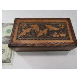Wooden 7" Scroll Inlaid Stash Box