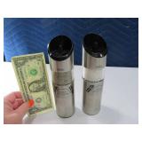 New TRUDEAU 8" Stainless/Blk Salt & Pepper Grinder