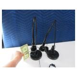 (2) Black Desktop LED Flex Reading Lights 18"