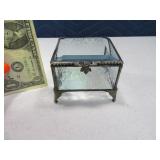 Square 3" Glass intricate Trinket Box