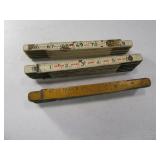 (3) Vintage Wooden MultiFold Rulers
