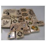 (20) Wooden Craft Stamps HALLOWEEN themed
