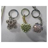 (3) New Metal Fancy Womens Keychains