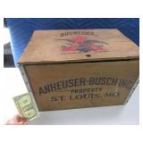 Wooden BUDWEISER Box Crate w/ Lid