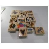 (20) Wooden Animal Craft Scrapbooking Stamps