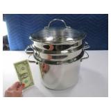 3way Stainless 8qt Tramotina Steamer Strainer pot