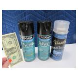(3) new Spraycans Polyurethane & Finish