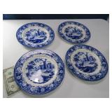 (4) Blue/White Deer Scene 11" ROYAL STAFFORD Plate