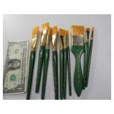 (10) New PRINCETON Green Artist Paint Brushes