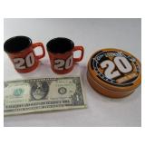 (3) TONY STEWART Nascar ShotGlasses & Coaster