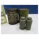 Lot MIlitary WWII? Grease & FootPowder Tins Cans