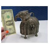 Unique Metal Hammered Elephant 6" Stash Box
