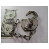 ADLAKE Early RailRoad RR Lock w/ Key C&WRY