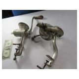 (2) Antique Hand Meat Grinder & Cherry Pitter