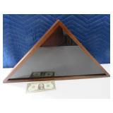 USA Flag Glass/Wood FullSize Triangle CASE ONLY