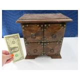 Rustic 10" 4drawer Tabletop Jewelry Stash Cabinet