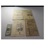 (5) Antique Tractor Deere~Case Manuals Booklets
