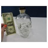 8" Glass SKULL CystalHead Decanter Bottle