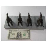 12" Tile/Metal Dog Butt Tail WallMount Coat Hanger