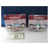 (2) New KWIKSET Bed/Bath Door Knobs