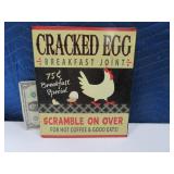 10"x12" CRACKED EGG Metal Wall Sign Modern