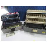 (2) Nice Poly Tackle Fishing Boxes w/ some content