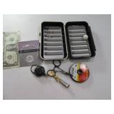 Fly Fishing Fly Box w/ Flies & Accessories