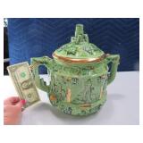 Vintage 10" Ceramic Lidded Handled Jar MidCentury