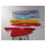 5pc CUISNART larger Colored Kitchen Knives